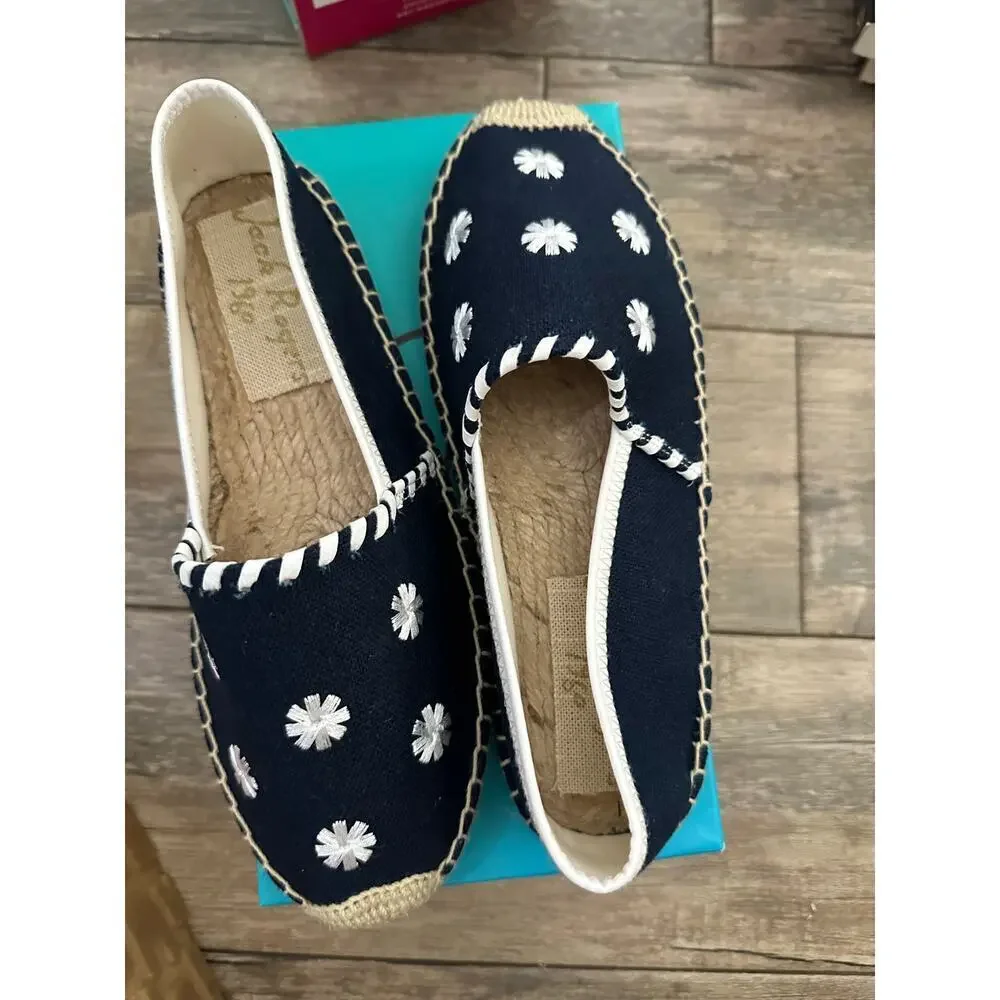NWT Jack Rogers Kids' Midnight Navy Miss Palmer Espadrille Flats Size 4M